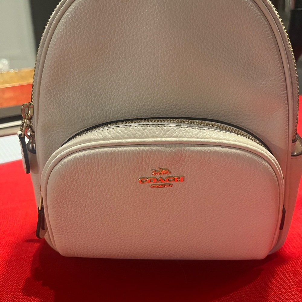 Coach Cream Mini Backpack With Brown Interior - image 1